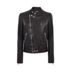 BALMAIN ZIPPED LEATHER BIKER JACKET