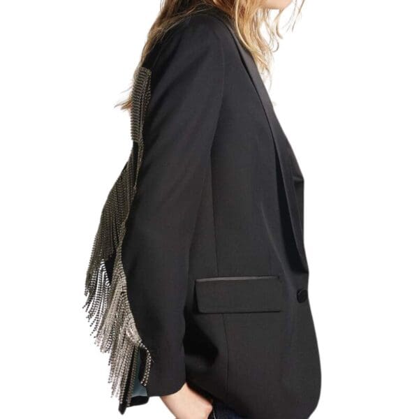DSQUARED2 CRYSTAL FRINGED BLAZER