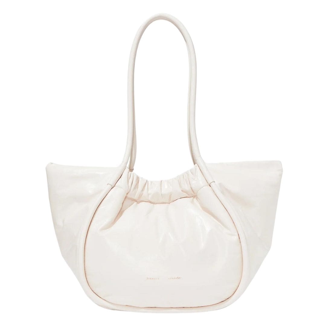 PROENZA LARGE RUCHED TOTE IN PUFFY NAPPA IVORY