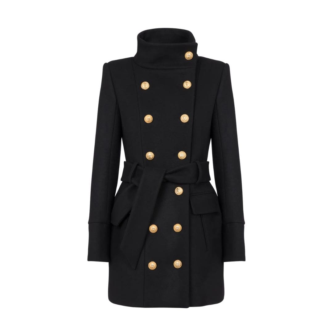 BALMAIN OFFICER COAT WITH BELT