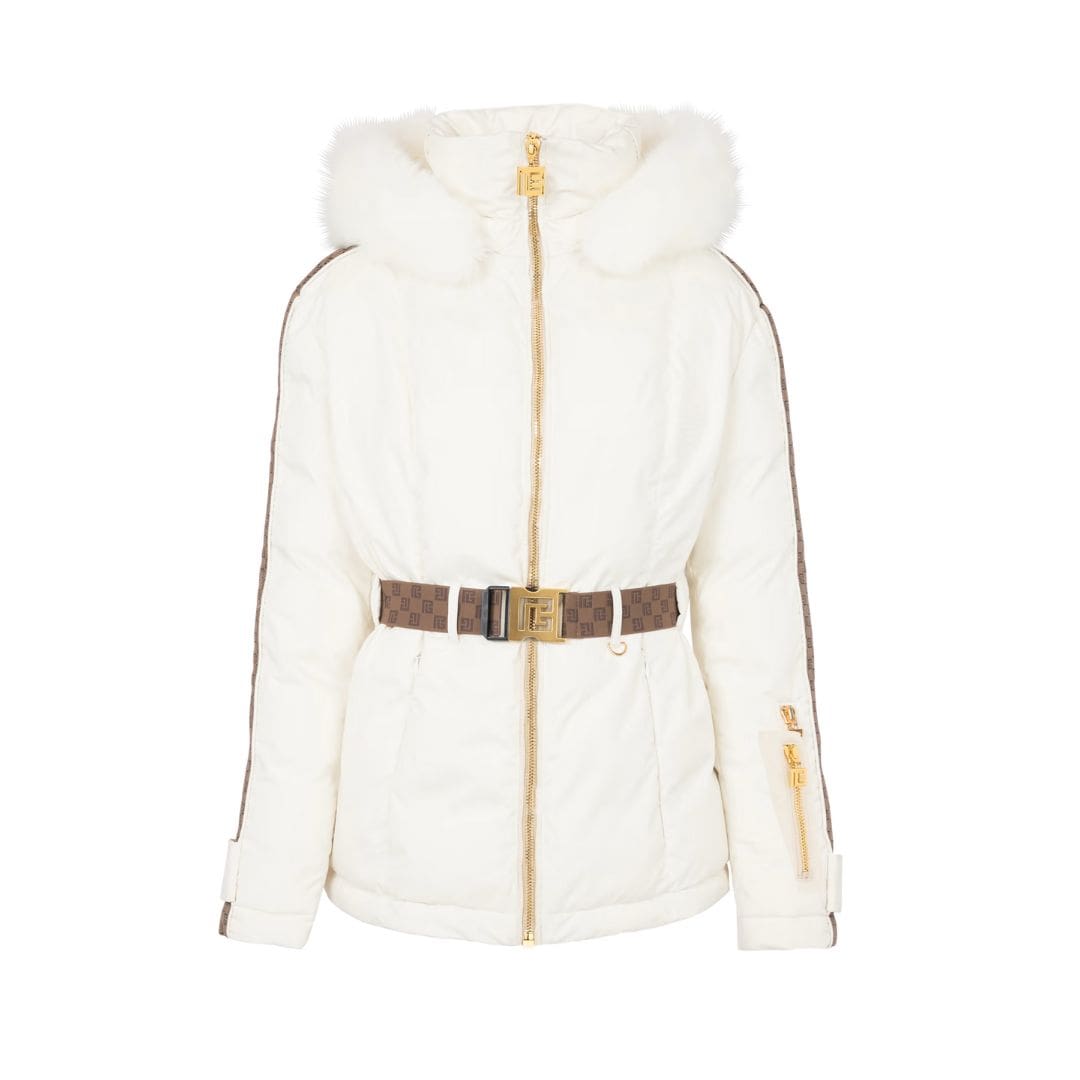 BALMAIN PB DOWN JACKET WITH BELT