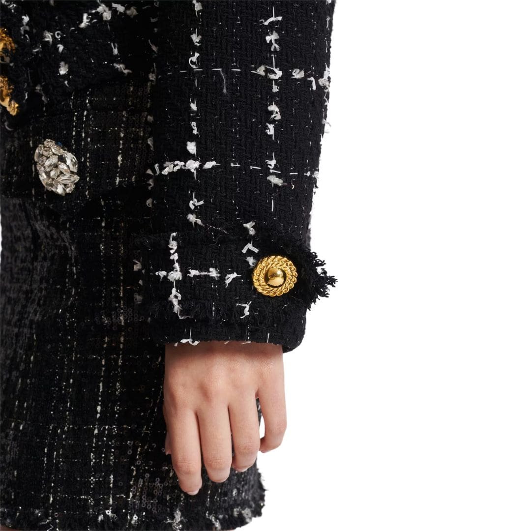 BALMAIN TWEED BOMBER JACKET