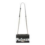ALEXANDER MCQUEEN WOMANS JEWELLED SATCHEL IN BLACKWHITE