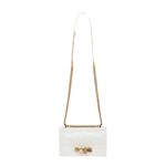 ALEXANDER MCQUEEN WOMANS JEWELLED SATCHEL IN DEEP LVORY