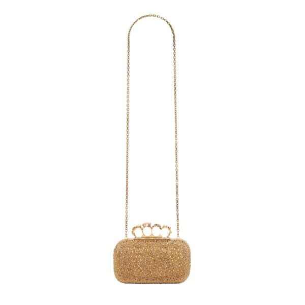 ALEXANDER MCQUEEN WOMANS KNUCKLE CLUTCH IN GOLD