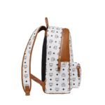 MCM MEDIUM STARK BACKPACK IN MEGA LAUREL VISETOS WHITE