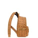MCM SMALL STARK SIDE STUDS BACKPACK IN VISETOS COGNAC