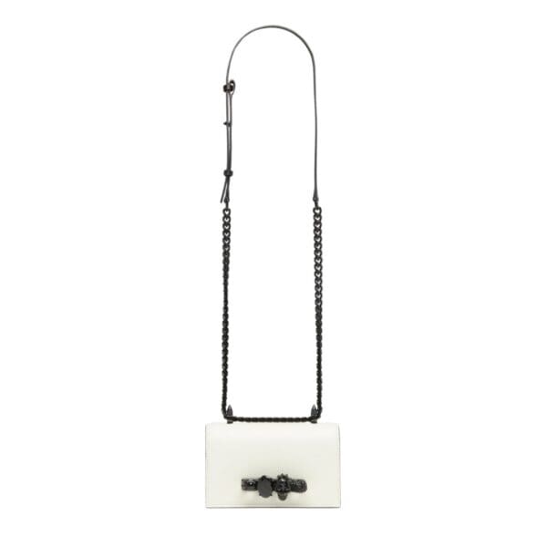 ALEXANDER MCQUEEN WOMANS MINI JEWELLED SATCHEL IN SOFT LVORY