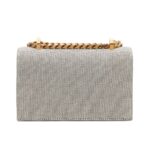 ALEXANDER MCQUEEN WOMANS THE BIKER MINI JEWELLED SATCHEL IN GRAYNAVY