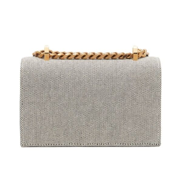 ALEXANDER MCQUEEN WOMANS THE BIKER MINI JEWELLED SATCHEL IN GRAYNAVY