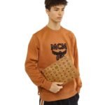 MCM WRISTLET ZIP POUCH IN VISETOS ORIGINAL COGNAC