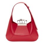 ALEXANDER MCQUEEN WOMENS THE JEWELLED HOBO BAG IN WELSH RED