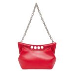 ALEXANDER MCQUEEN WOMENS THE PEAK BAG SMALL IN WELSH RED