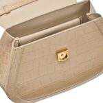 VERSACE CROC-EFFECT GRECA GODDESS TOP HANDLE BAG