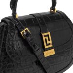 VERSACE CROC-EFFECT GRECA GODDESS TOP HANDLE BAG