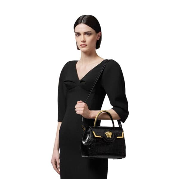 VERSACE CROC-EFFECT MEDUSA '95 CROSSBODY BAG