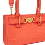 VERSACE CROC-EFFECT MEDUSA '95 SMALL TOTE BAG