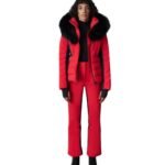 mackage elita down ski jacket with removable blue fox fur trim