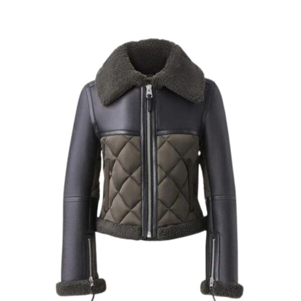 MACKAGE TULIP QUILTED SHEEPSKIN JACKET WITH SHEARLING TRIM - Image 6