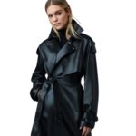 mackage adriana calfskin trench coat with belt