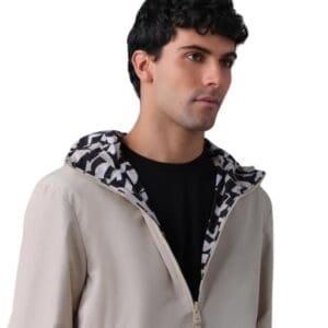 MACKAGE MICHAEL-PR REVERSIBLE ABSTRACT GEOMETRIC JACKET WITH HOOD