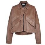 MAGDA BUTRYM VINTAGE BOMBER JACKET IN BROWN SUEDE
