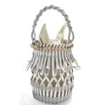 LOEWE SMALL FRINGED BUCKET BAG IN CALFSKIN