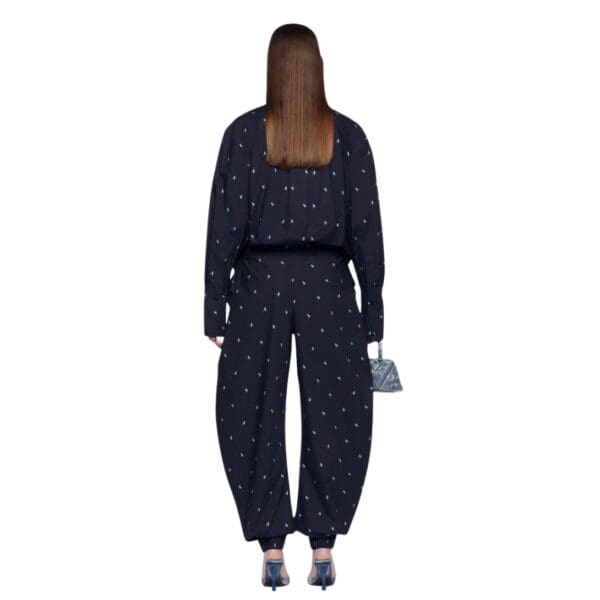 THE ATTICO NAVY BLUE AND LIGHT BLUE LONG PANTS