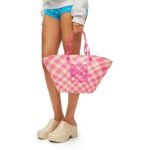 LOEWE ANAGRAM BASKET BAG IN IRACA PALM AND CALFSKIN