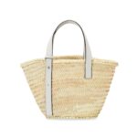 LOEWE BASKET BAG IN PALM LEAF AND CALFSKIN