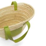 LOEWE BASKET BAG IN PALM LEAF AND CALFSKIN