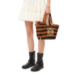 LOEWE SMALL ELEPHANT BASKET BAG IN RAFFIA