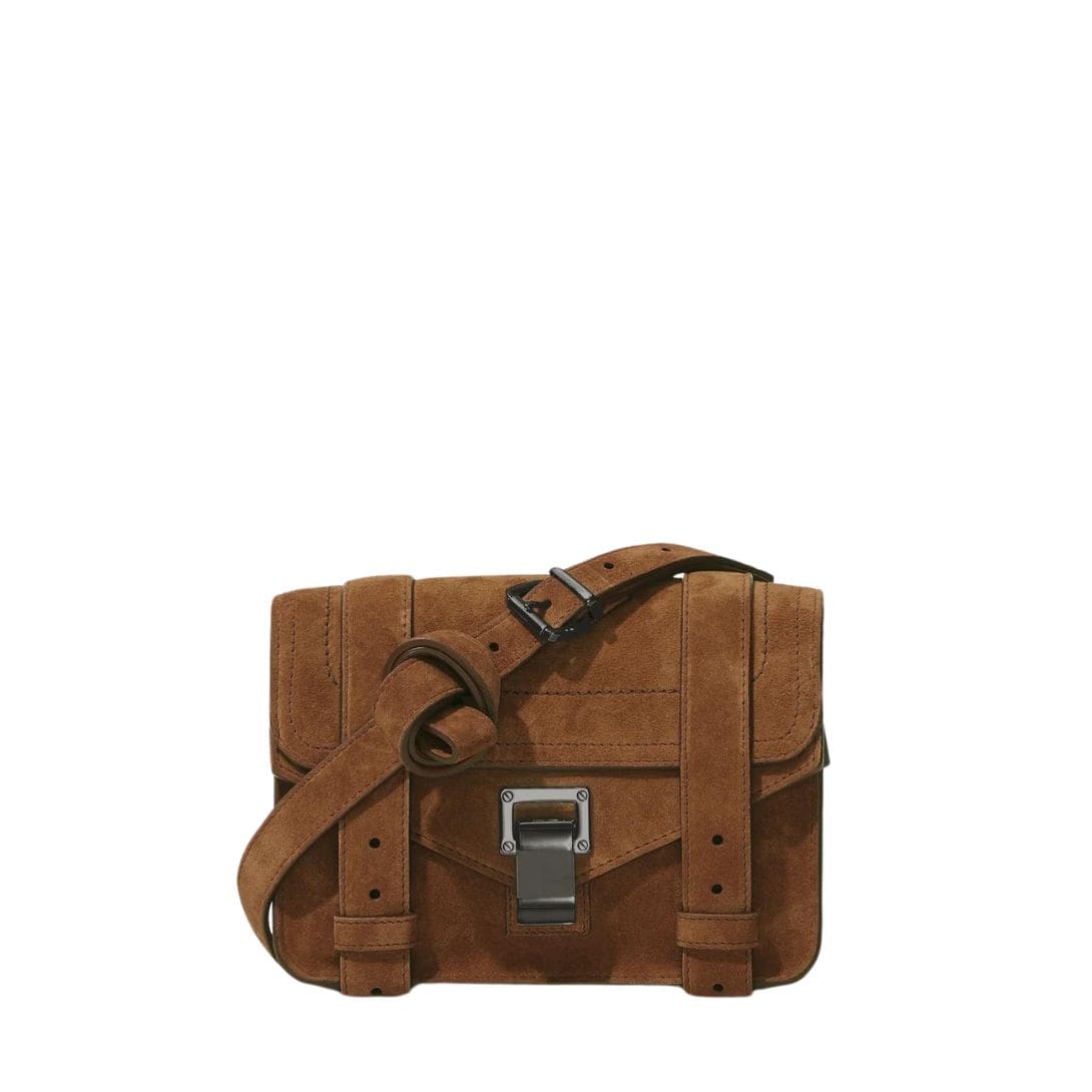 PROENZA PS1 MINI CROSBODY BAG IN SUEDE WALNUT