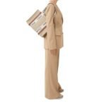 CHLOE MEDIUM WOODY TOTE BAG WHITE & BROWN