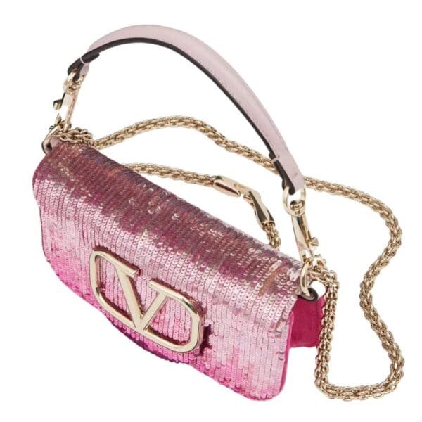 VALENTINO GARAVANI LOCÒ SMALL SHOULDER BAG WITH GRADIENT-EFFECT EMBROIDERY
