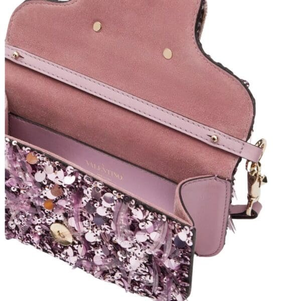 VALENTINO GARAVANI SMALL LOCÒ SHOULDER BAG WITH 3D EMBROIDERY