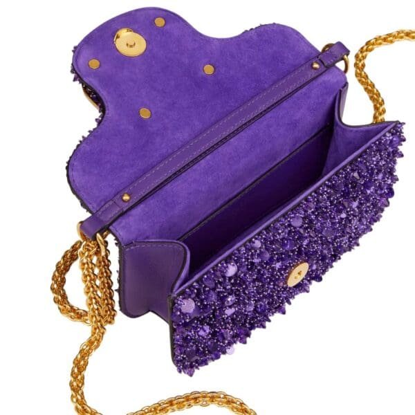 VALENTINO GARAVANI SMALL LOCÒ SHOULDER BAG WITH 3D EMBROIDERY