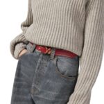 GUCCI BELT WITH ROUND INTERLOCKING G IN BLACK