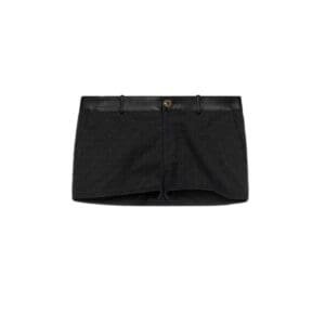 GUCCI GG CANVAS AND LEATHER SHORTS