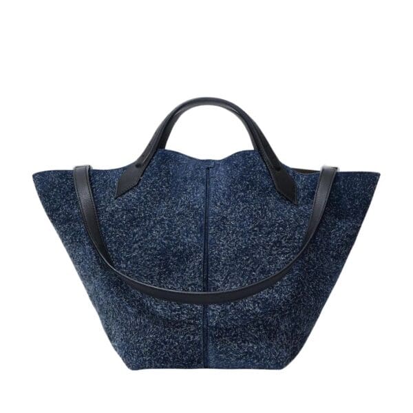 PROENZA LARGE CHELSEA TOTE IN BRUSHED SUEDE DEEP NAVY