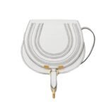 CHLOE MARCIE SMALL SADDLE BAG CRYSTAL WHITE