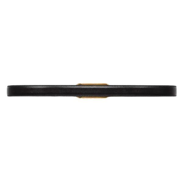 GUCCI THIN BELT WITH CRYSTAL DOUBLE G BUCKLE IN BLACK