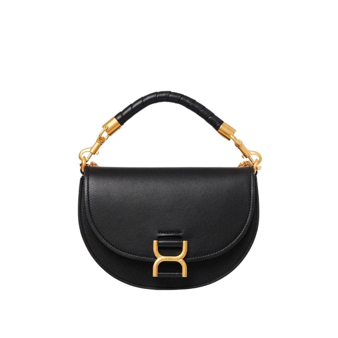 CHLOE MARCIE CHAIN FLAP BAG BLACK