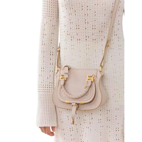 CHLOE MARCIE MINI DOUBLE CARRY BAG WILD GREY