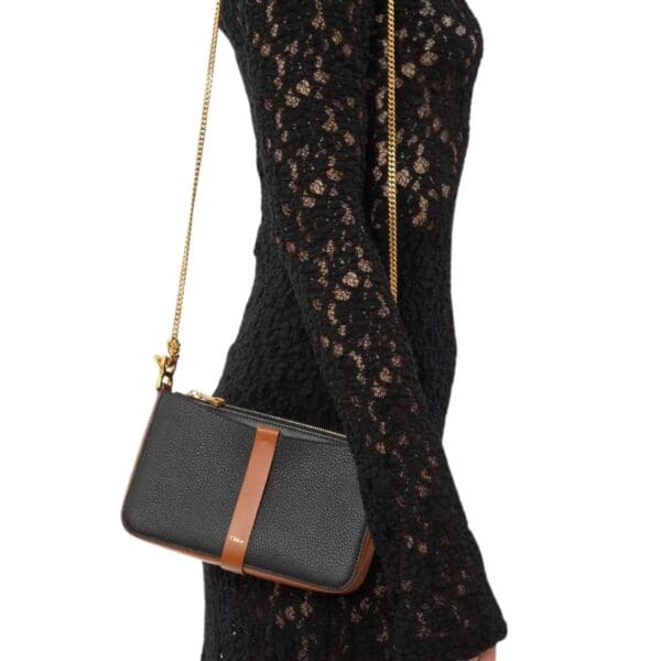 CHLOE MARCIE POUCH ON CHAIN BLACK