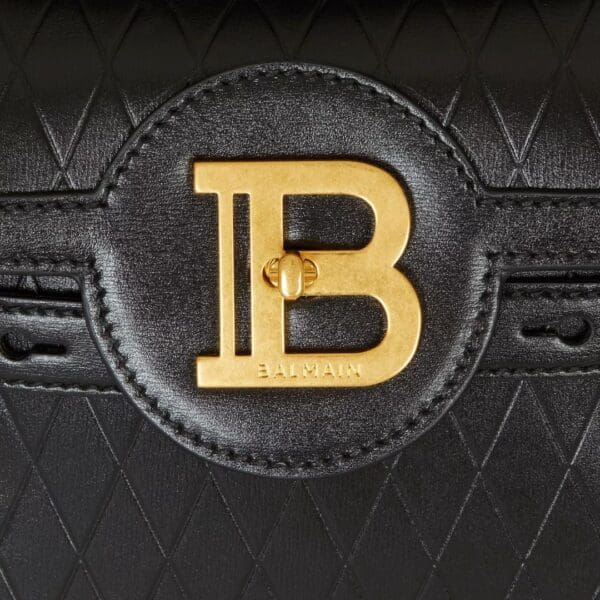 BALMAIN BUZZ 23 BAG IN GRID-EMBOSSED CALFSKIN - Image 4