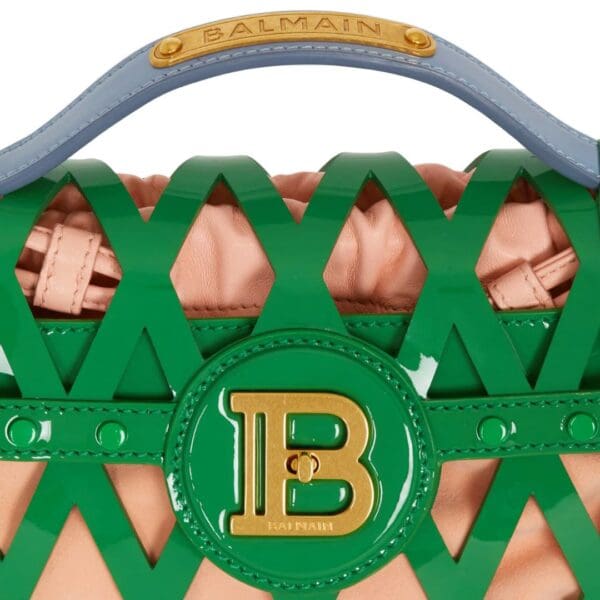 BALMAIN BUZZ DYNASTY BAG IN PATENT LEATHER WITH AN OPENWORK GRID MOTIF - Image 4