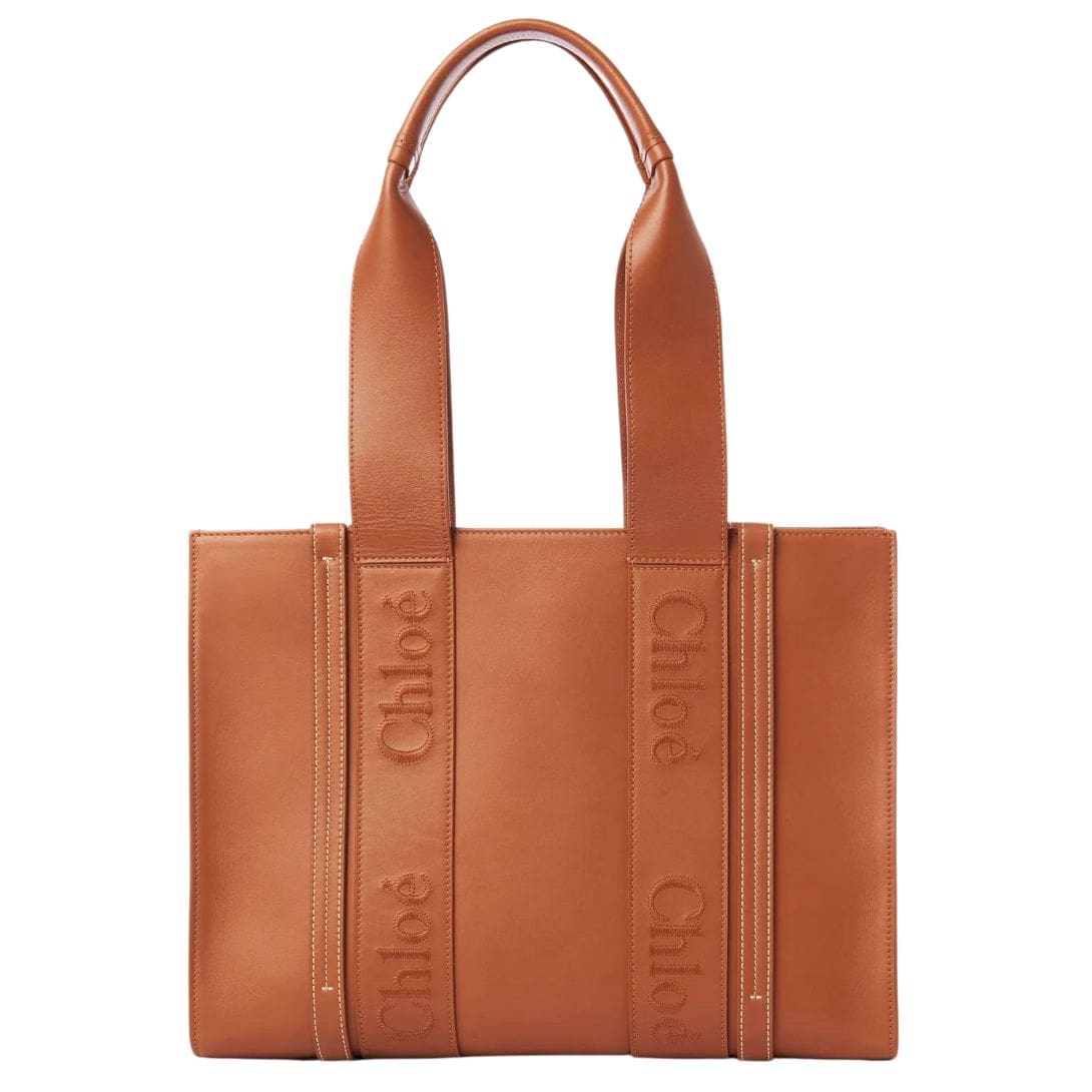 CHLOE MEDIUM WOODY TOTE BAG CARAMEL