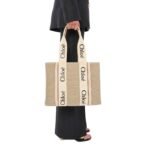 CHLOE MEDIUM WOODY TOTE BAG CEMENT PINK