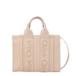 CHLOE SMALL WOODY TOTE BAG CEMENT PINK